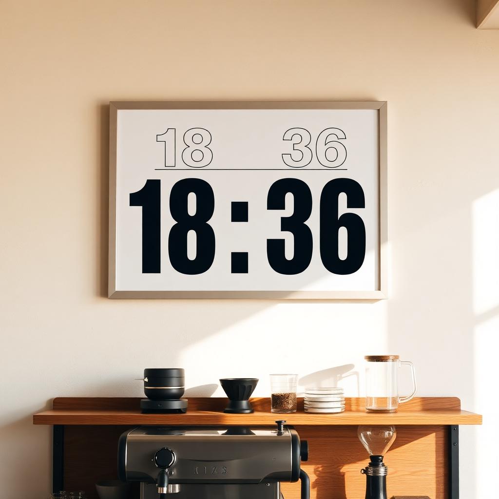 Brew-Ratio-Poster über Espresso-Bar
