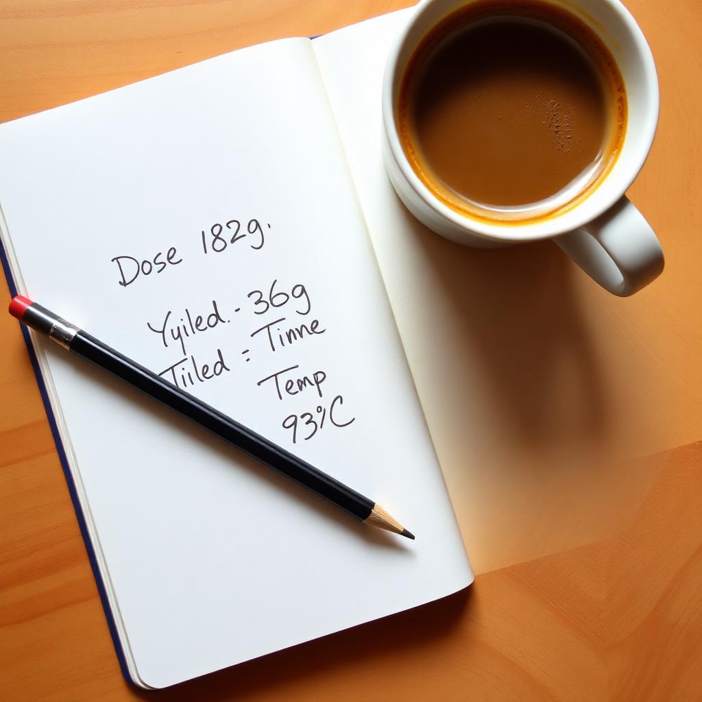 Notizbuch mit Espresso-Log